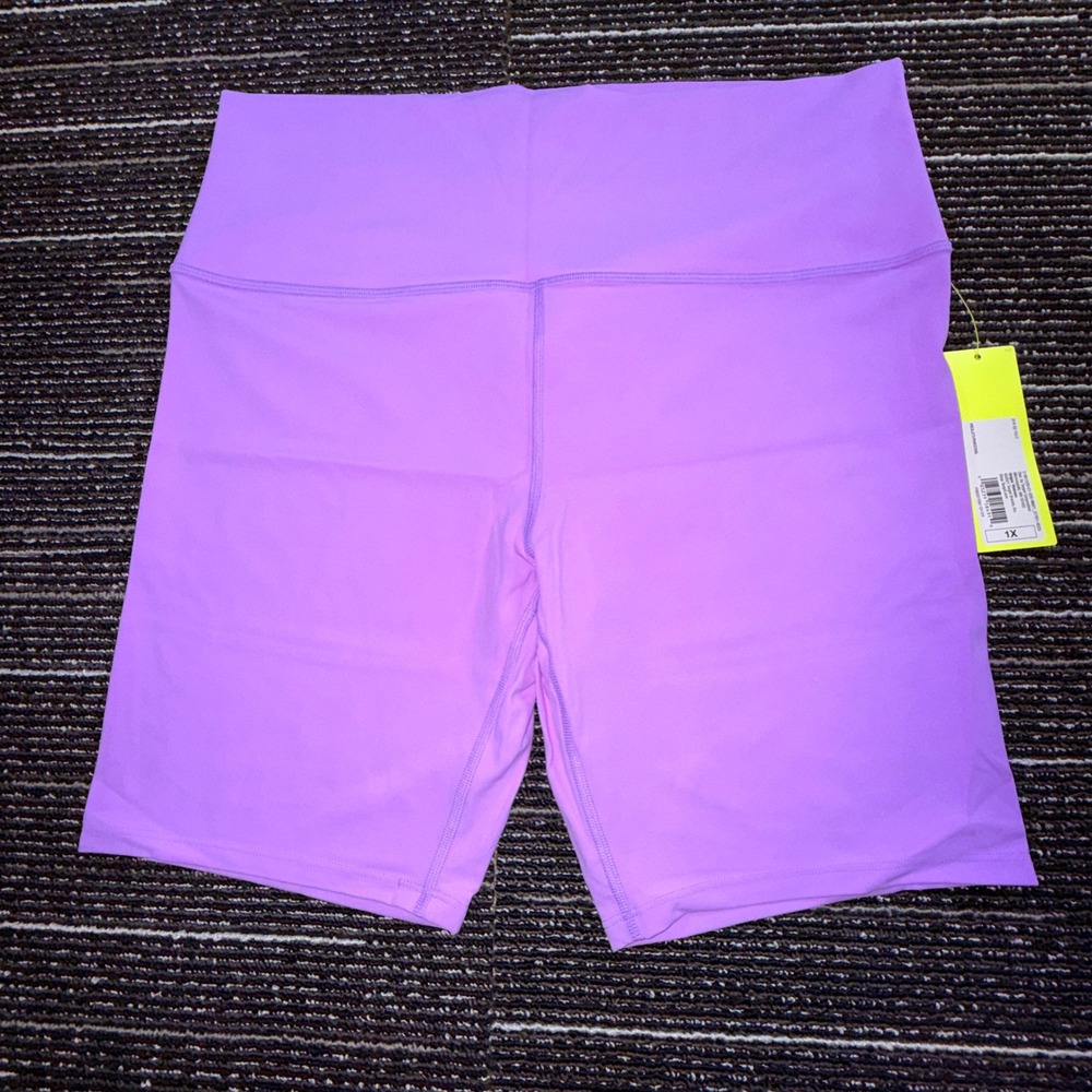 All in Motion Biker Shorts Women 1X NWT Violet High Rise Activewear Athletic